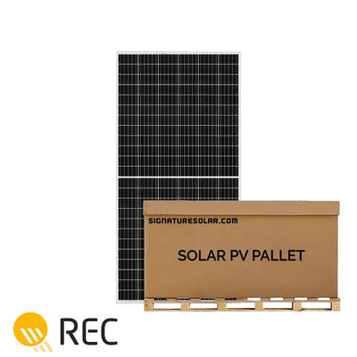 12.2kW Pallet - REC Solar 370W Mono Split Cell Solar Panel (Silver) | REC370TP2SM72 | Full Pallet (33) - 12.2kW Total