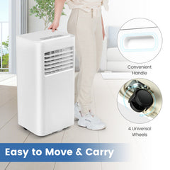 Costway 5000/6000 BTU(SACC) Portable Air Conditioner Cools 250 Sq.Ft