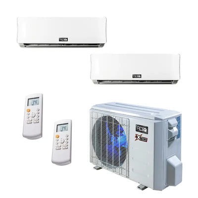 27,000 BTU 23 SEER2 ACiQ 2-Zone Wall Mounted Mini Split System - Extreme Heat - WiFi Enabled - 6+18