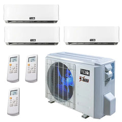 30,000 BTU 23 SEER2 ACiQ 3-Zone Wall Mounted Mini Split System - Extreme Heat - WiFi Enabled - 9+9+12