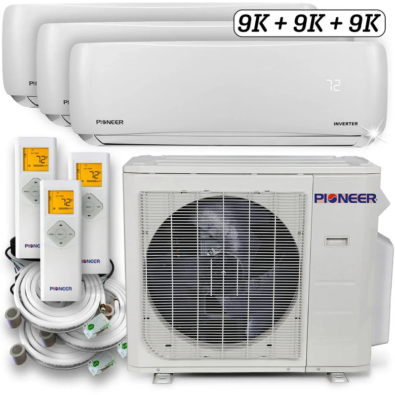 Pioneer® Triple 27,000 BTU 2.25-Ton 23.5 SEER2 Multi (3) Zone Wall Mount Air Conditioner Heat Pump 230-Volt