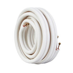 VEVOR 50FT Mini Split Line Set, 1/4" & 3/8" O.D Copper Pipes Tubing and Triple-Layer Insulation, for Mini Split Air Conditioning Refrigerant or Heating Pump Equipment & HVAC with Wrapping Strips.