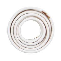 VEVOR 50FT Mini Split Line Set, 1/4" & 3/8" O.D Copper Pipes Tubing and Triple-Layer Insulation, for Mini Split Air Conditioning Refrigerant or Heating Pump Equipment & HVAC with Wrapping Strips.