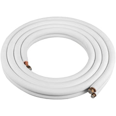 VEVOR Mini Split Copper Line Set 50 ft Length, Copper Pipes for Mini Split Air Conditioner 1/4" & 1/2" OD Flared Copper Lines White Mini Split Line Set for Heat Pump System Line Set