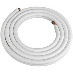 VEVOR Mini Split Copper Line Set 50 ft Length, Copper Pipes for Mini Split Air Conditioner 1/4" & 1/2" OD Flared Copper Lines White Mini Split Line Set for Heat Pump System Line Set