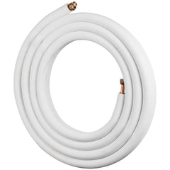 VEVOR Mini Split Copper Line Set 50 ft Length, Copper Pipes for Mini Split Air Conditioner 1/4" & 1/2" OD Flared Copper Lines White Mini Split Line Set for Heat Pump System Line Set