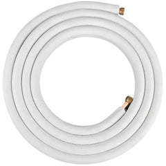 VEVOR Mini Split Copper Line Set 25 ft Length, 1/4" & 1/2" OD Copper Pipes for Mini Split Air Conditioner, Flared Copper Lines White Mini Split Line Set for Heat Pump System Line Set