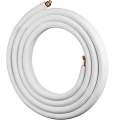 VEVOR Mini Split Copper Line Set 25 ft Length, 1/4" & 1/2" OD Copper Pipes for Mini Split Air Conditioner, Flared Copper Lines White Mini Split Line Set for Heat Pump System Line Set