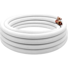 VEVOR Mini Split Copper Line Set 25 ft Length, 1/4" & 1/2" OD Copper Pipes for Mini Split Air Conditioner, Flared Copper Lines White Mini Split Line Set for Heat Pump System Line Set