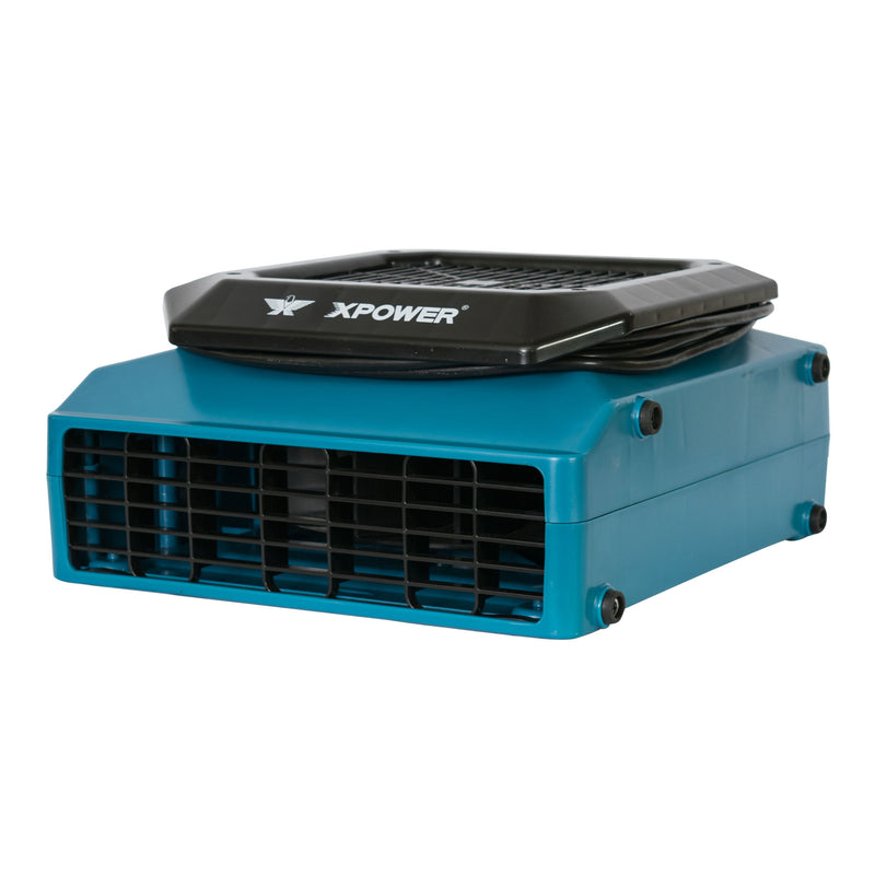 XPOWER XL-760AM 1/3 HP 1150 CFM Sealed Motor Low Profile Air Mover, Floor Fan, Carpet Dryer with Built-in GFCI Power Outlets and Hour Meter