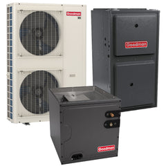 Goodman 5 Ton 16.5 SEER2 R-32 Dual Fuel System | GZV7SA6010 | CAPEA6030D3 | GRVT961005CN | 24½" Cabinet Width Upflow/Downflow Coil | 100,000 BTU/h 96.0% AFUE Downflow Natural Gas Two-Stage Furnace