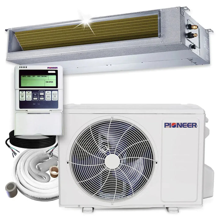 Pioneer® 12,000 BTU 19 SEER2 Ceiling Concealed Ducted Mini-Split Inverter++ Energy-Star Air Conditioner Heat Pump System Full Set 230V - RYB012GMFILDAD-RYB012GMFILDAD-10-RYB012GMFILDAD-16-RYB012GMFILDAD-25-RYB012GMFILDAD-33  Mini Split Systems Direct